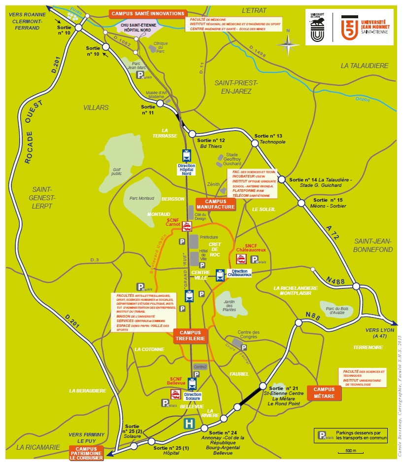 Plan des sites UJM