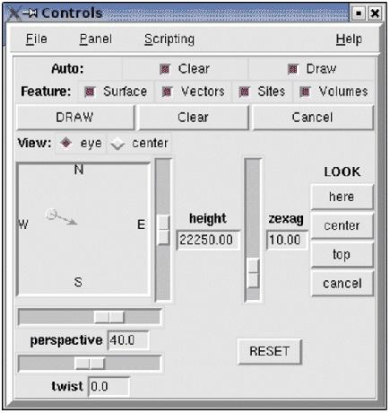 Fenêtre de contrôle graphique de NVIZ